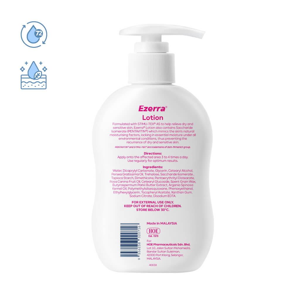 EZERRA Lotion 150ml for Baby Moisturiser Lotion for Dry Sensitive Skin, Losyen Bayi