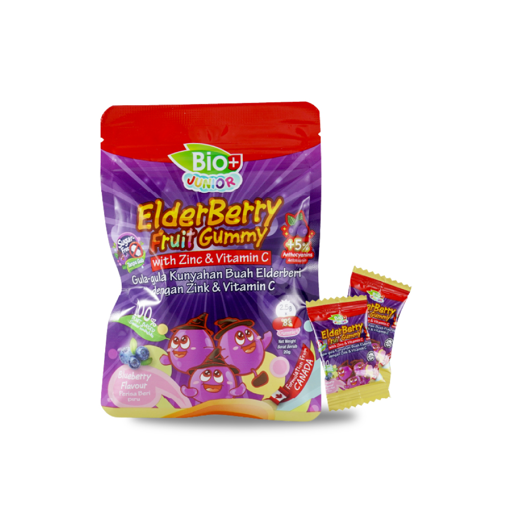 BIO+ Junior Elderberry Gummy With Zinc & Vitamin Blueberry Flavour 8 X 8's