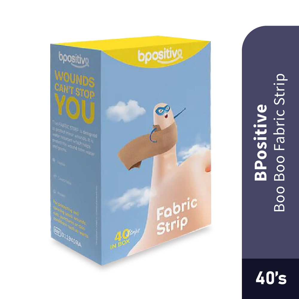 BPOSITIVE Boo Boo Fabric Strip (20's / 40's) for Wound Plaster, Plaster Luka