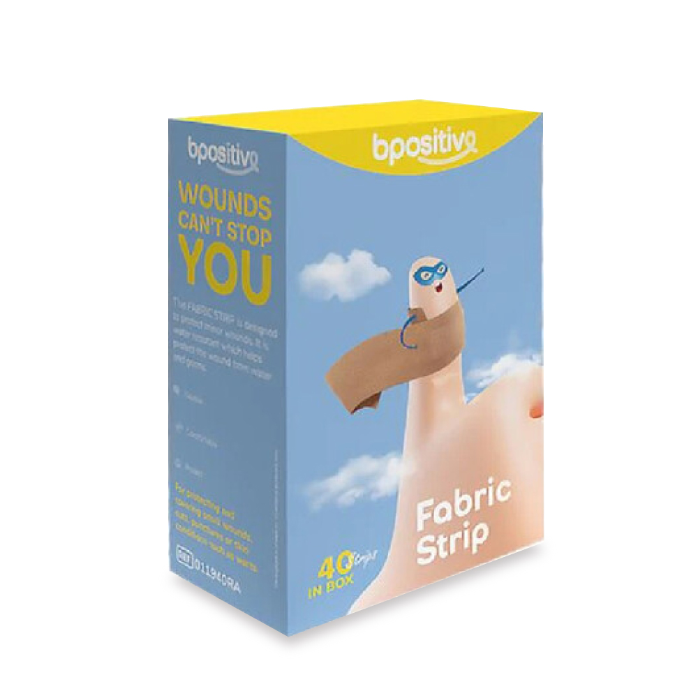 BPOSITIVE Boo Boo Fabric Strip (20's / 40's) for Wound Plaster, Plaster Luka
