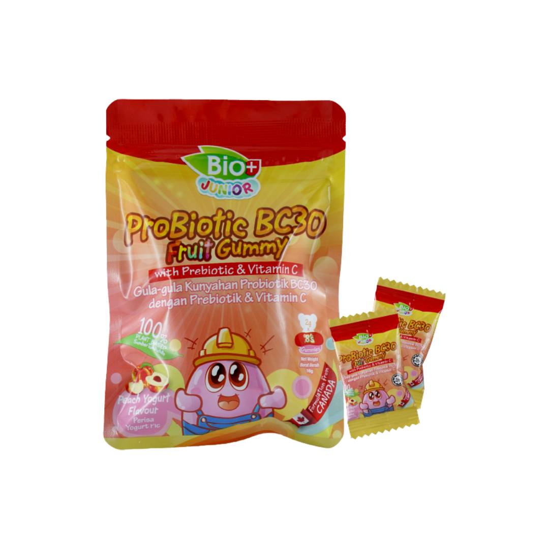 BIO+ Junior Probiotic BC30 Fruit Gummy with Prebiotic & Vitamin C 8 X 8's