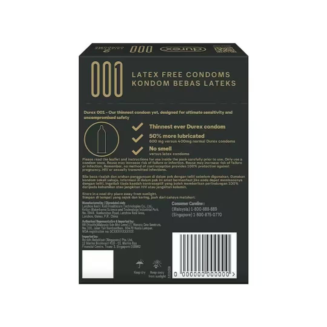 DUREX Core 001 2's for Durex Condom, Kondom Durex, Thin Condom, Kondom Nipis