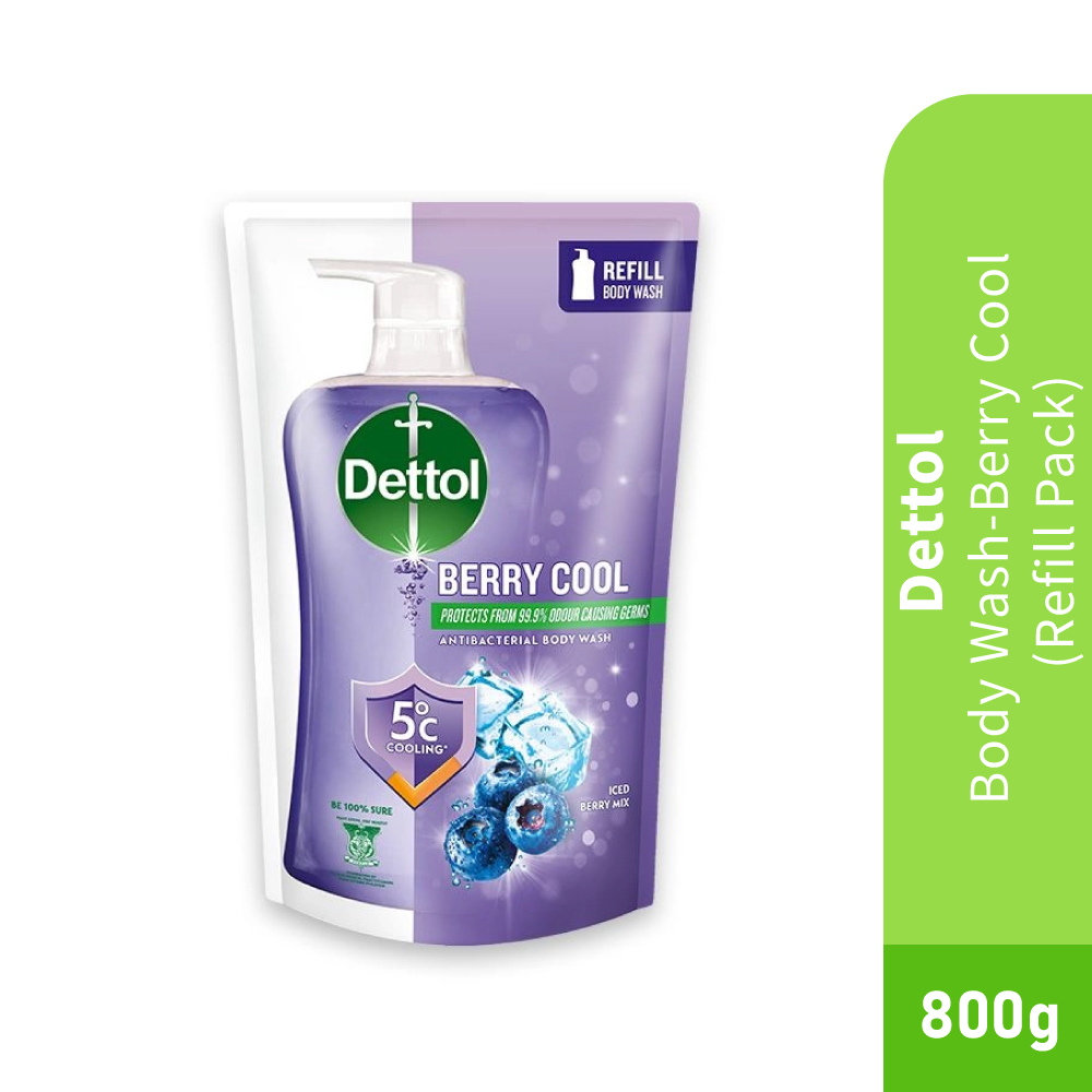 DETTOL Body Wash 800g - Berry Cool (Refill Pack) for Sabun Badan Dettol, Sabun Refill Dettol