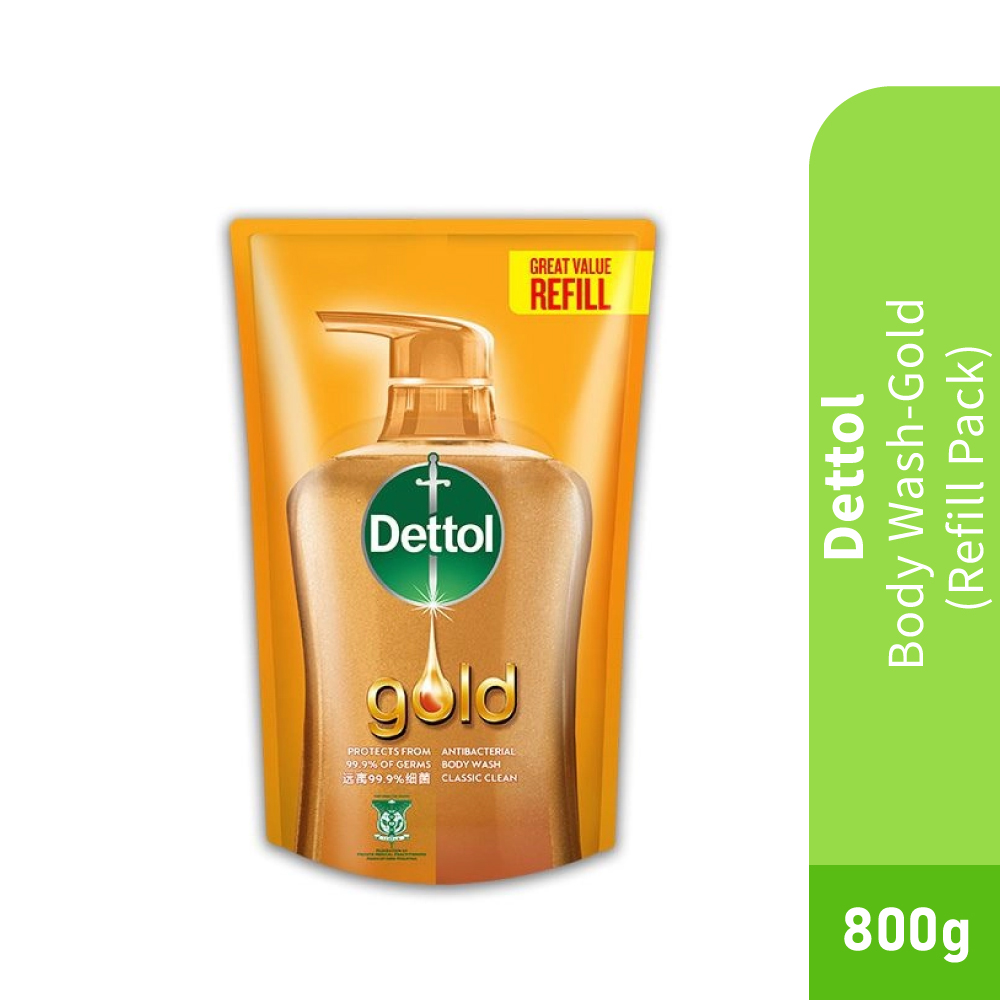 DETTOL Body Wash 800g - Gold (Refill Pack) for Sabun Badan Dettol, Sabun Refill Dettol