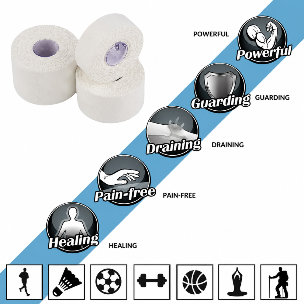 AQ Athletic Tape (1"/1.5") 1's for Sports Tape, Injury Tape, Tape Sukan, Muscle Tape
