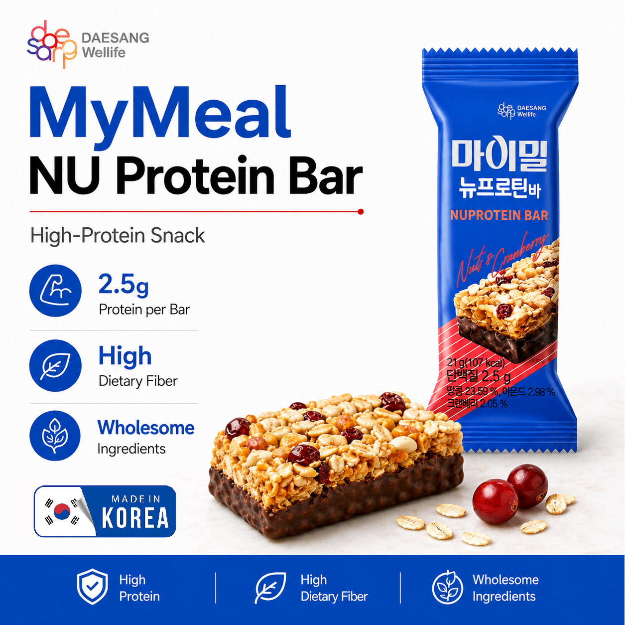 SPORTSIX Mymeal Nu Protein Bar 21g X 1's for Energy Bar, High Protein Bar, Bar Protein