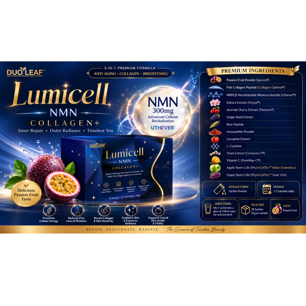 DUOLEAF Lumicell Nmn Collagen+ 7g X 28's for NMN and Collagen Drink, Brightening Supplement