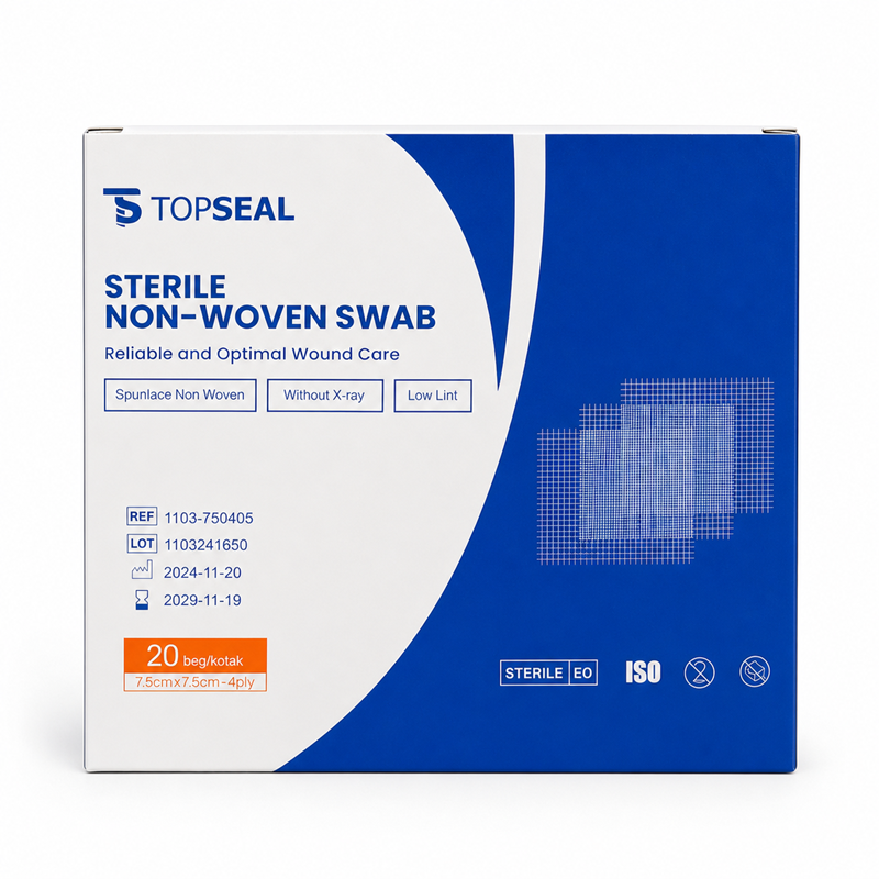 TOPSEAL Sterile Non Woven Gauze Swab 20's for Wound Dresing, Gauze Dressing, Sterile Dressing