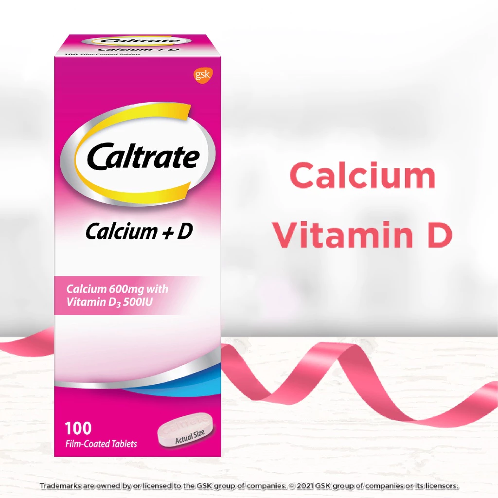 CALTRATE 600 + D Calcium Dietary Supplement For Bone Health With Vitamin D (100's)