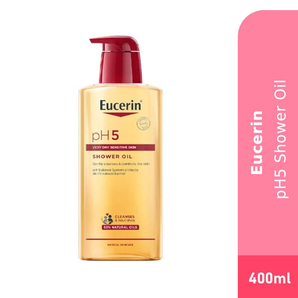 EUCERIN pH5 Shower Oil 400ml for Very Dry Sensitive Skin, Body Wash, Sabun Mandi Eucerin