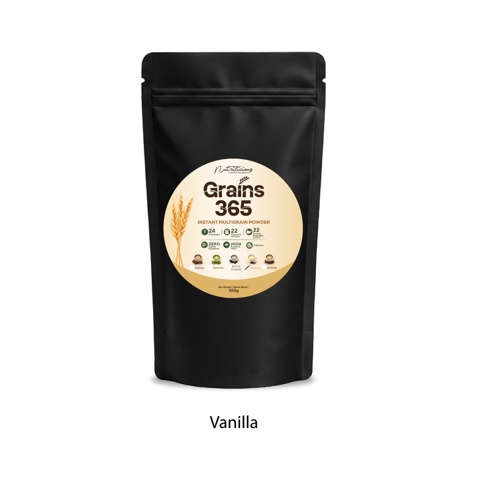 NUTRILICIOUS Grains 365 100g for Instant Multigrain Powder, Freshly Made Daily, Multigrain Drink