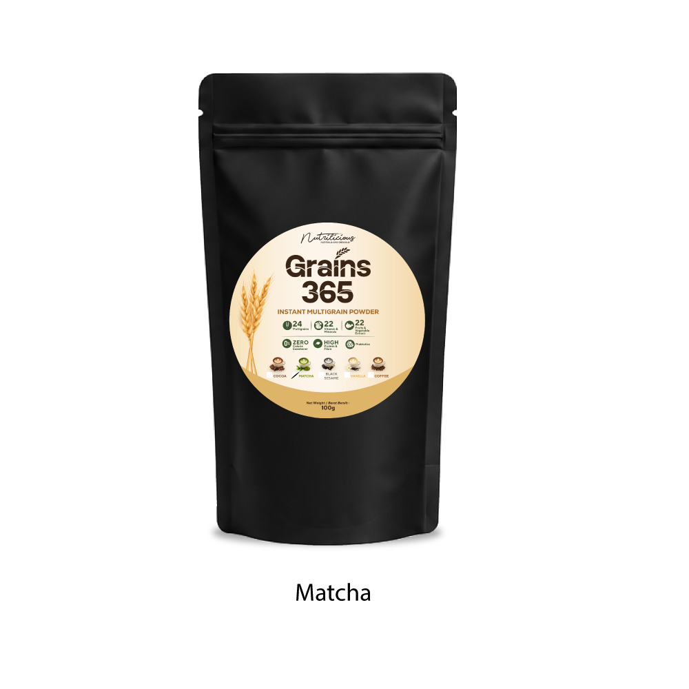 NUTRILICIOUS Grains 365 100g for Instant Multigrain Powder, Freshly Made Daily, Multigrain Drink