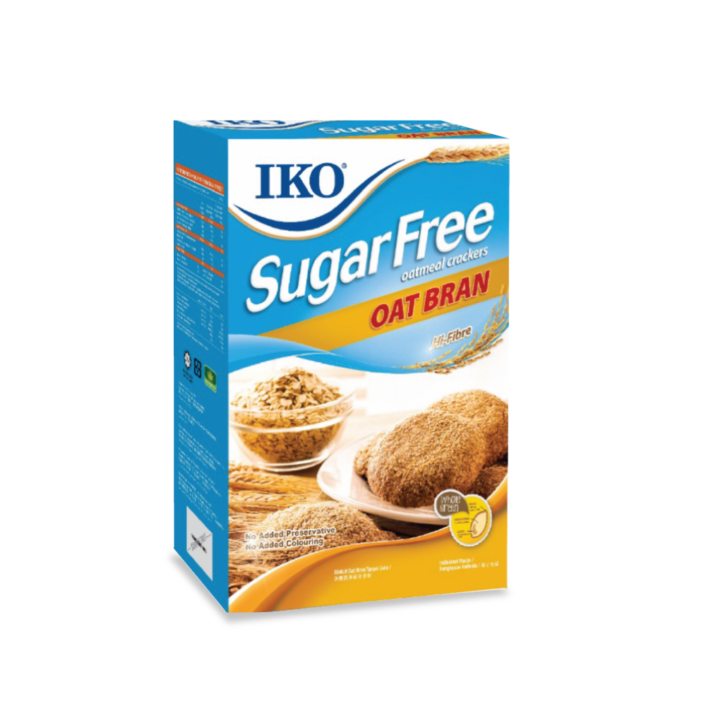 IKO Sugar Free Crackers 178g (Original / Oat Bran / 9 Grains) Sugar Free Biscuit, Diet Biscuit