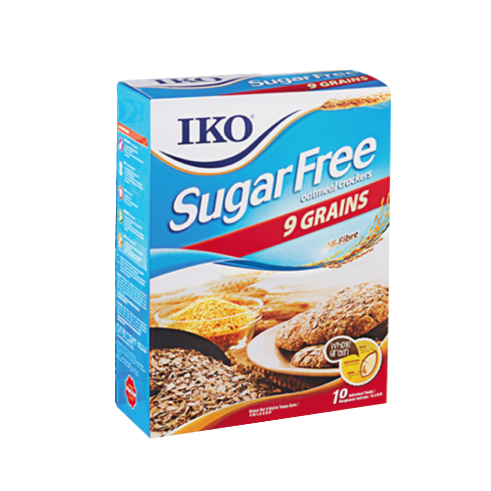 IKO Sugar Free Crackers 178g (Original / Oat Bran / 9 Grains) Sugar Free Biscuit, Diet Biscuit