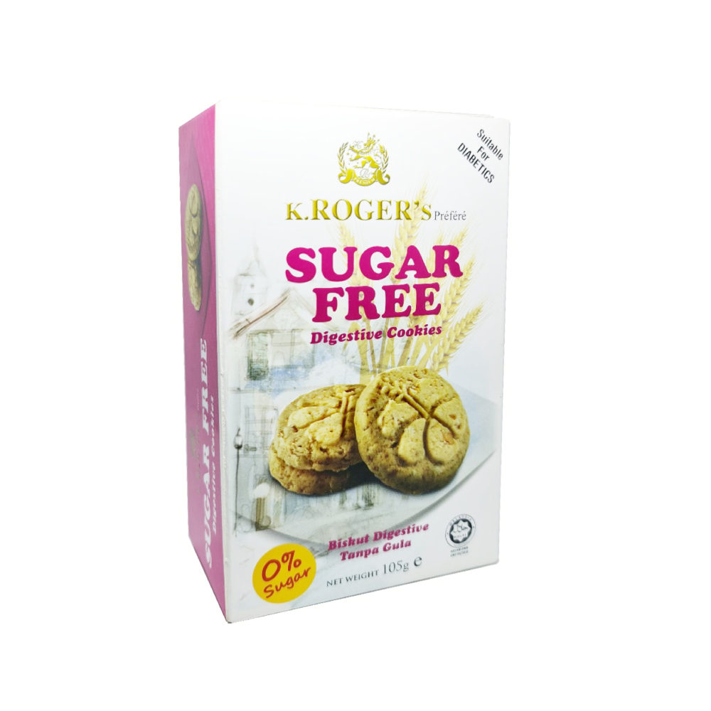 K.ROGER'S Sugar Free Cookies 105g (Digestive / Oatmeal Cornflake / Sesame / Chocolate Almond)