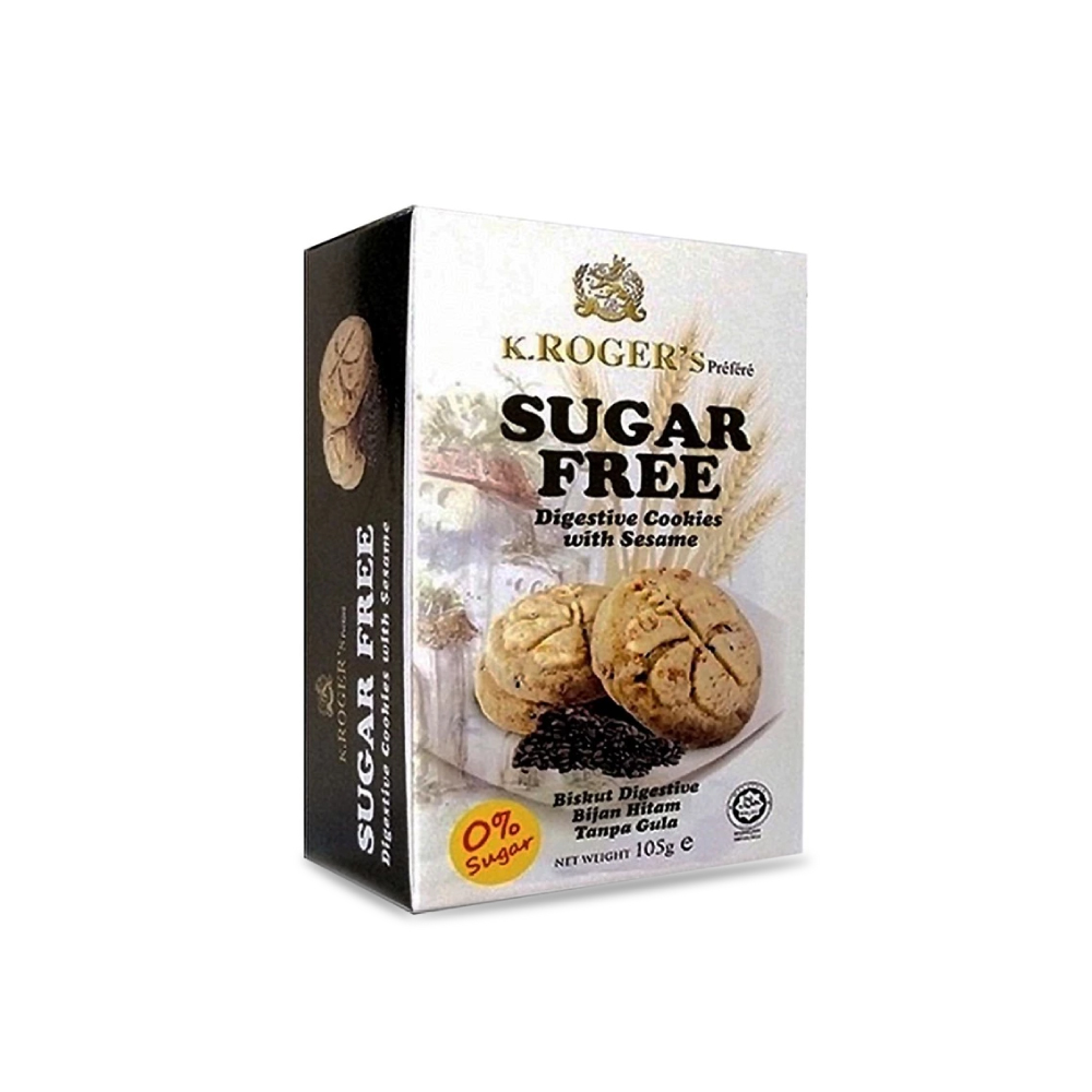 K.ROGER'S Sugar Free Cookies 105g (Digestive / Oatmeal Cornflake / Sesame / Chocolate Almond)