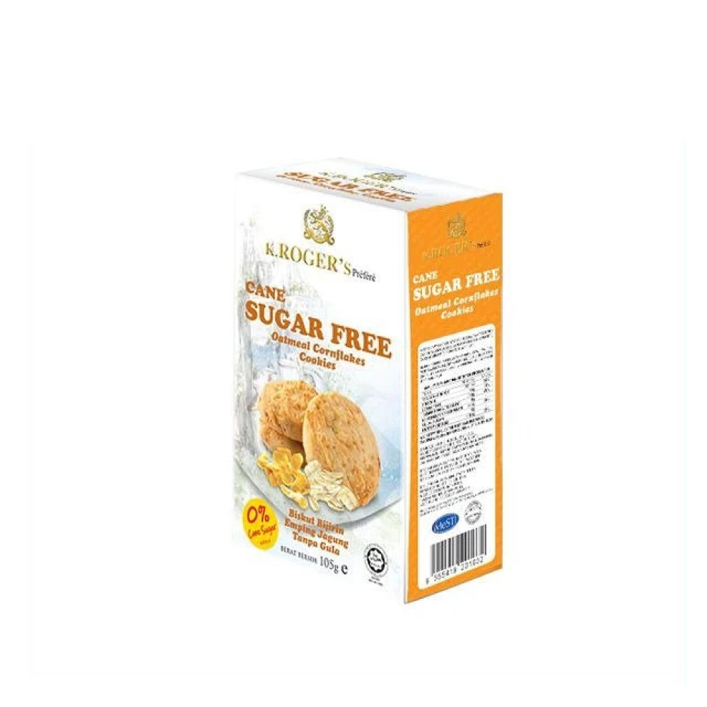 K.ROGER'S Sugar Free Cookies 105g (Digestive / Oatmeal Cornflake / Sesame / Chocolate Almond)