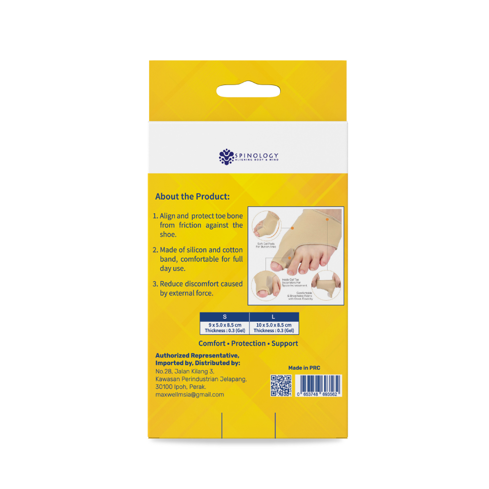 SPINOLOGY Toe Separator Foot Sleeve - (Size : S/L) for Toe Protector, Toe Separator