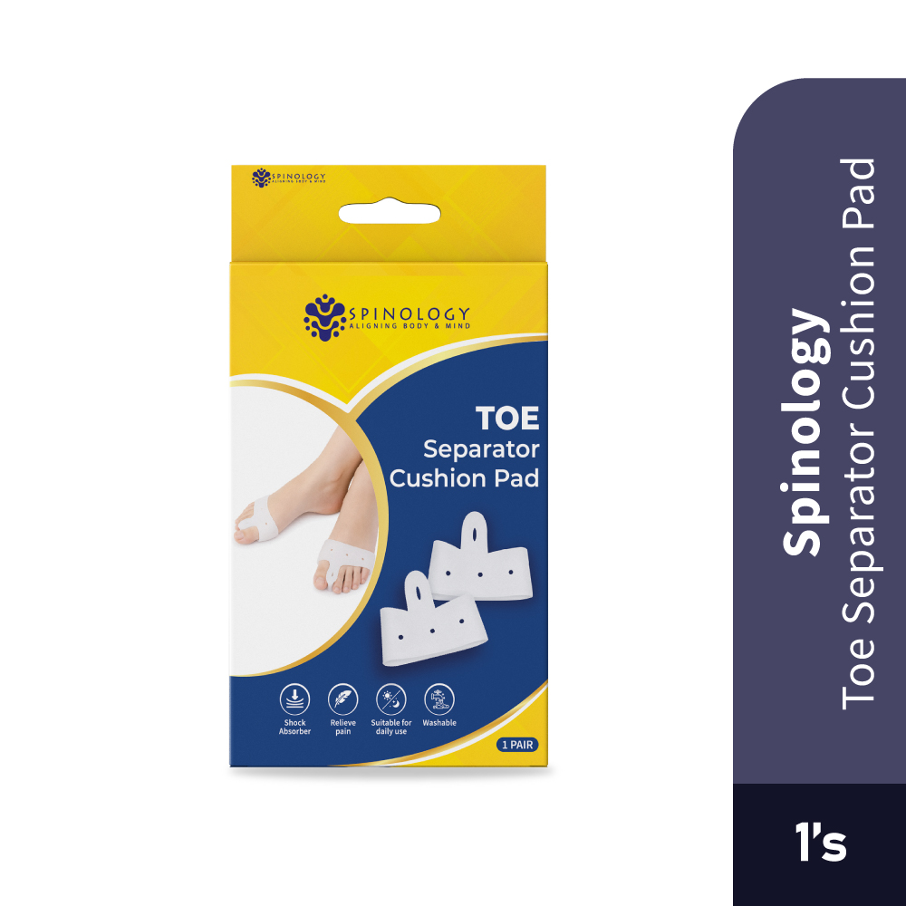 SPINOLOGY Toe Separator Cushion Pad 1 Pair for Toe Protector, Bunion Protector