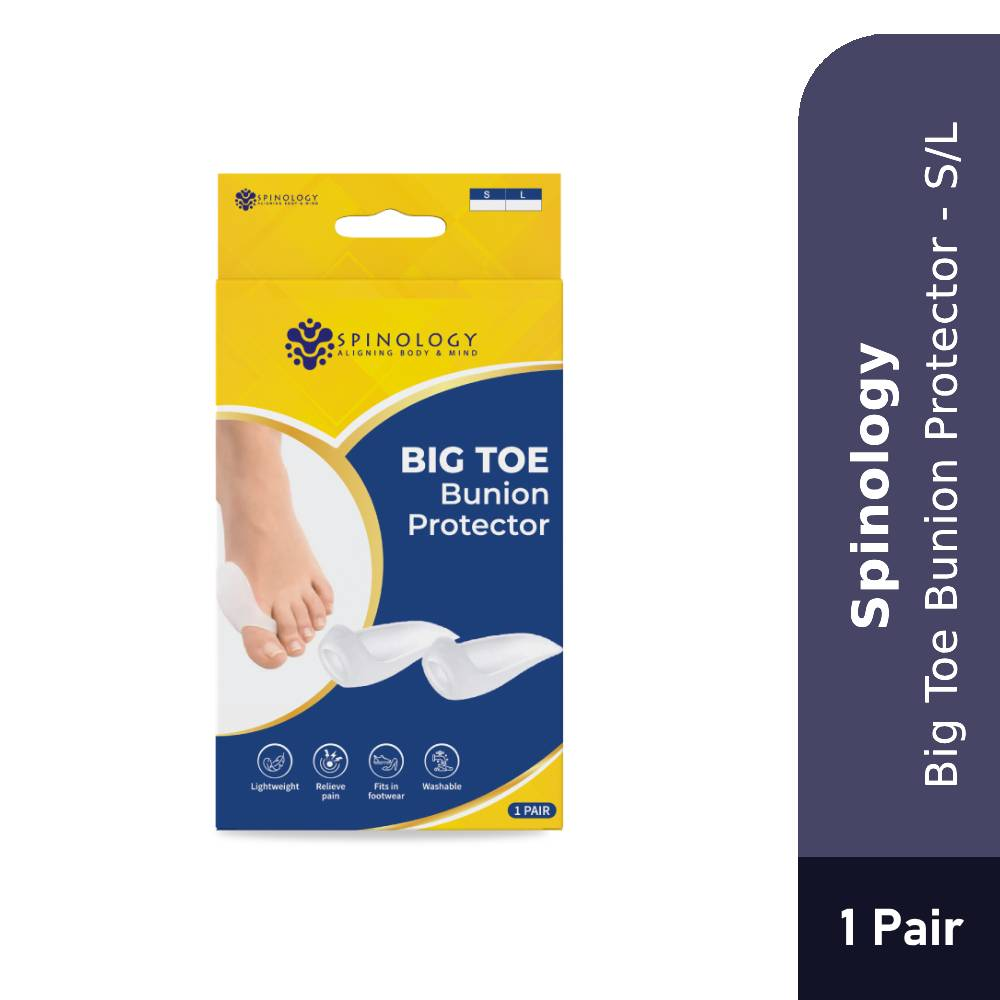 SPINOLOGY Big Toe Bunion Protector - S/L for Toe Protector, Pelindung Jari, Toe Sleeve