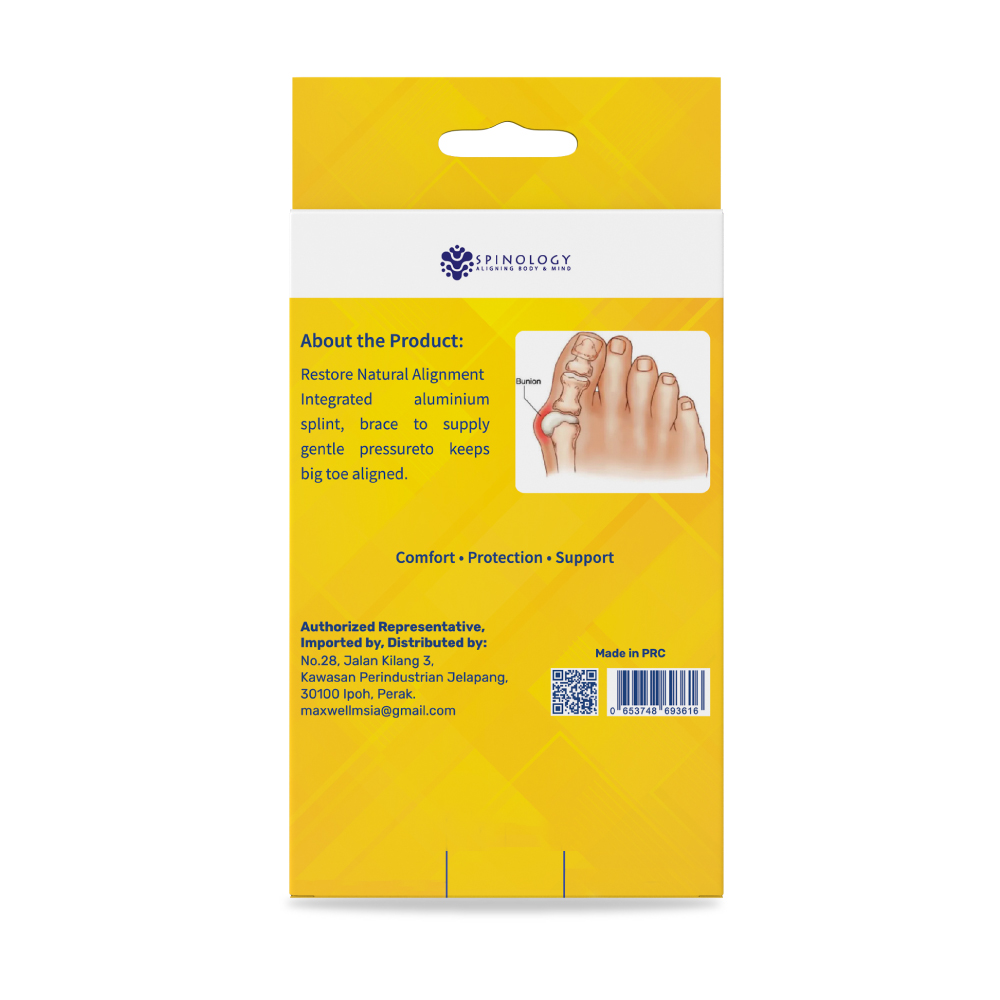 SPINOLOGY Toe Bunion Corrector 1's for Toe Allignment, Toe Adjusment, Pelurus Ibu Jari
