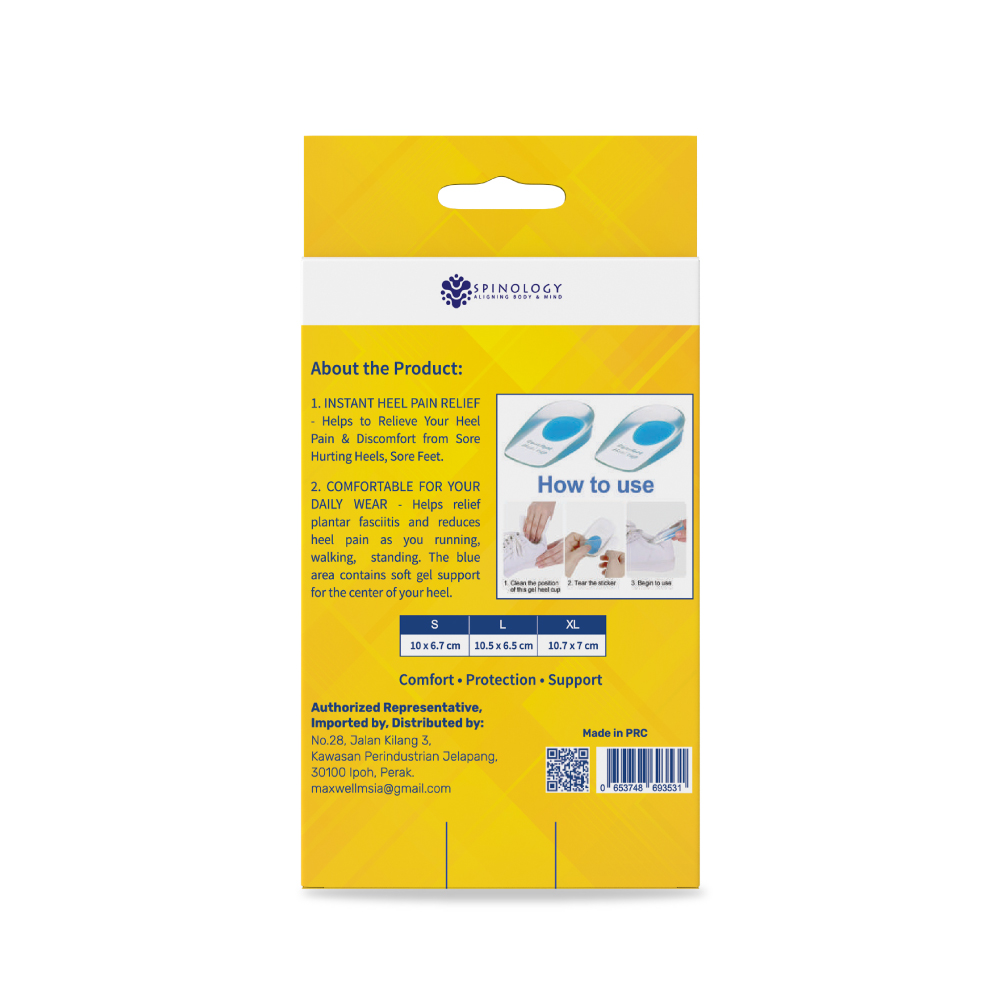 SPINOLOGY Heel Cushion - S/L/XL for Heel Pad, Heel Protector, Pelindung Tumit