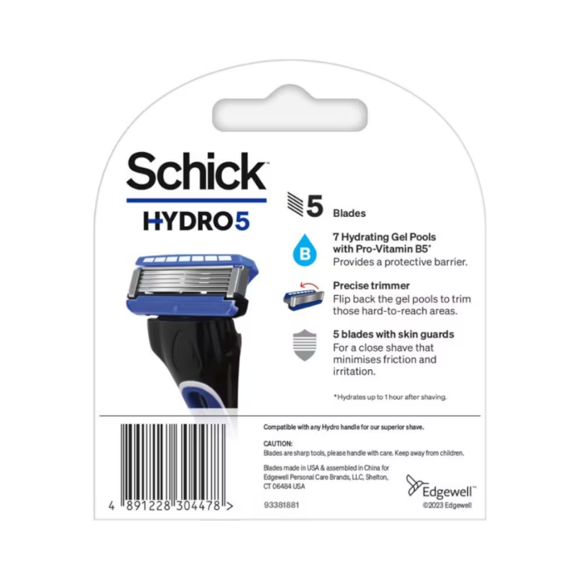 SCHICK HYDRO 5 REFILLS 4'S FOR RAZOR SHAVER
