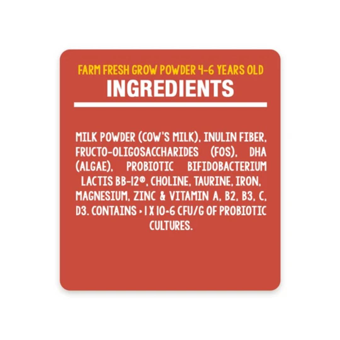 FARM FRESH GROW MILK POWDER 4-6 YEARS 30G X 10'S