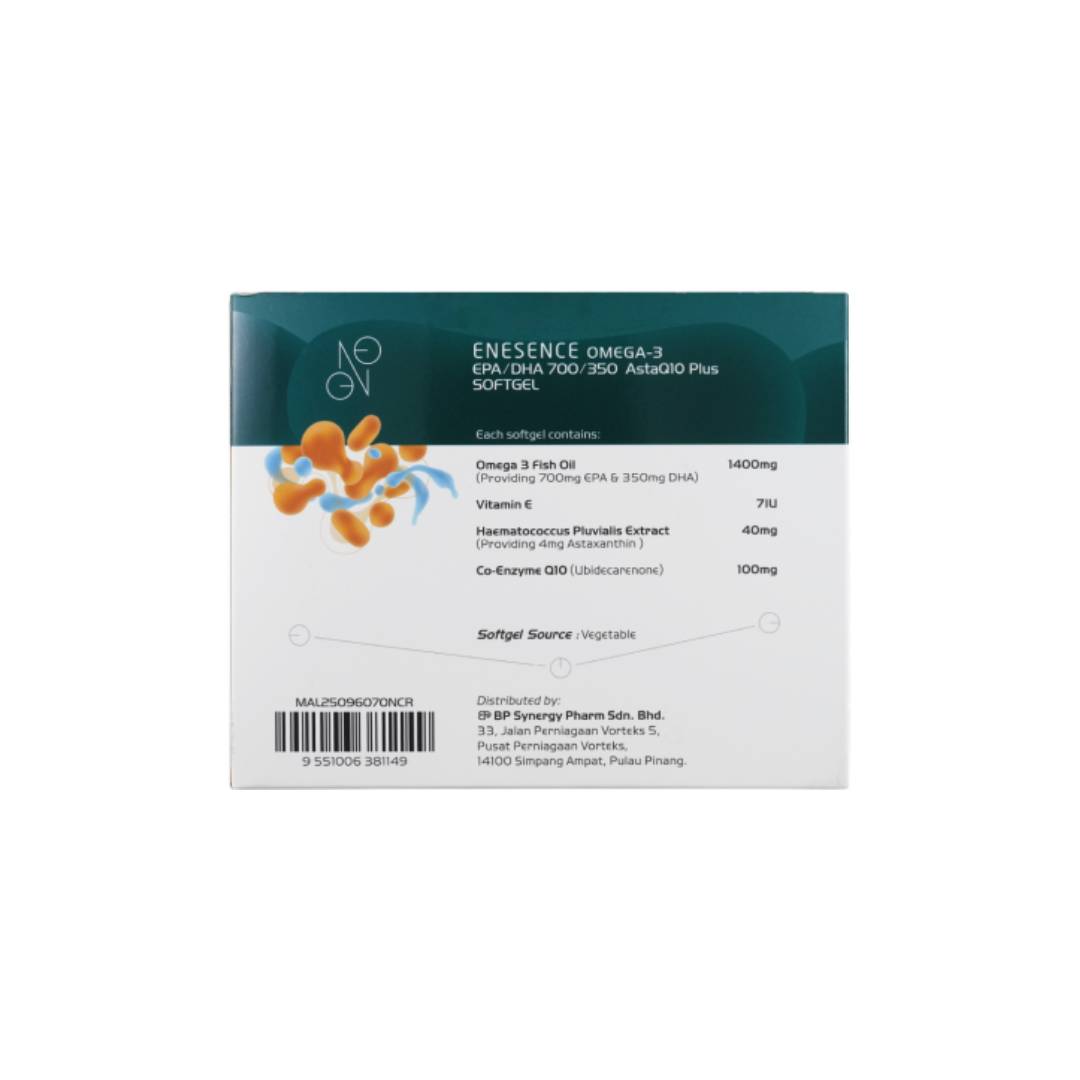 ENESENCE OMEGA-3 EPA/DHA 700/350 ASTAQ10 PLUS 60'S X 2