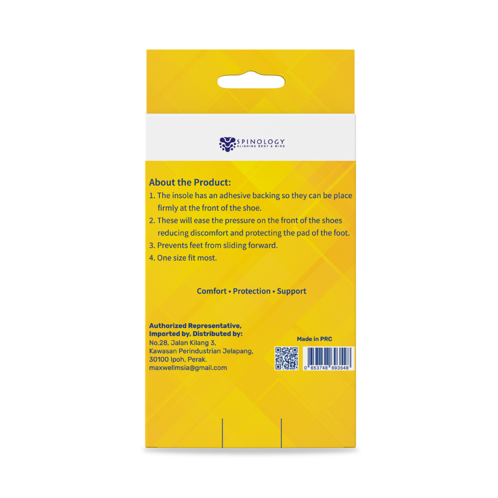 SPINOLOGY Silicone Insole Pad 1 Pair, Sole Pad, Insole Gel, Insole Protector