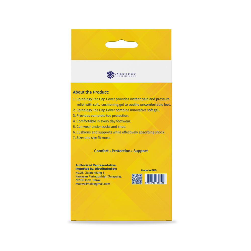 SPINOLOGY Toe Cap Cover 1 Pair for Foot Finger Cover, Pelindung Jari Kaki