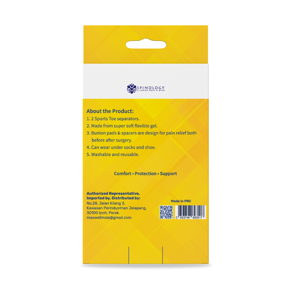 SPINOLOGY Big Toe Seperator 1 Pair for Toe Cover, Toe Allignment, Pemisah Ibu Jari Kaki