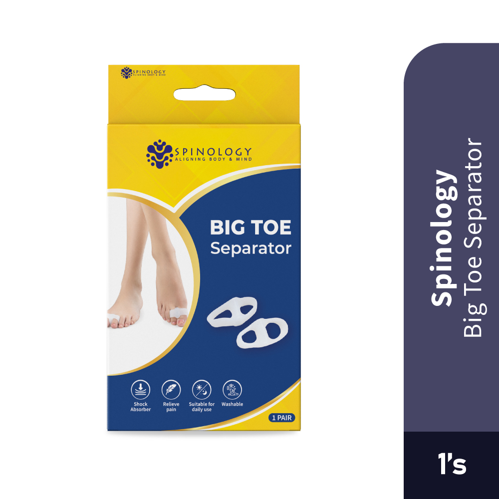 SPINOLOGY Big Toe Seperator 1 Pair for Toe Cover, Toe Allignment, Pemisah Ibu Jari Kaki