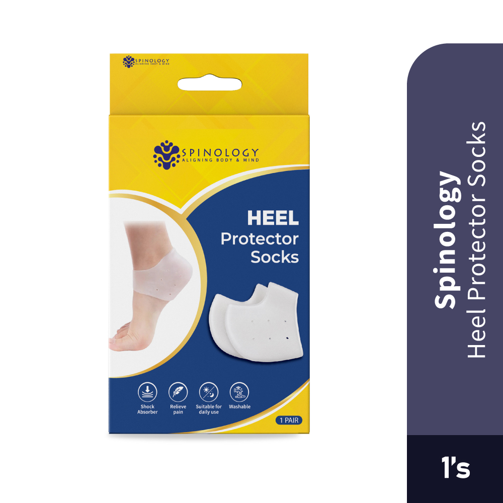 SPINOLOGY Heel Protector Socks 1 Pair for Heel Socks, Stokin Tumit, Heel Protector