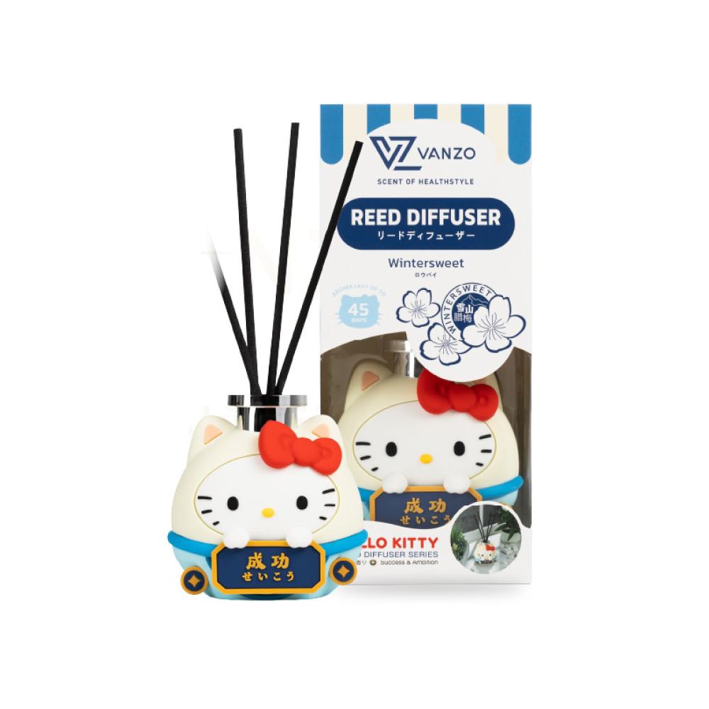VANZO Hello Kitty Reed Diffuser 120ml for Pewangi Rumah, Pewangi Bilik, Vanzo Reed Diffuser