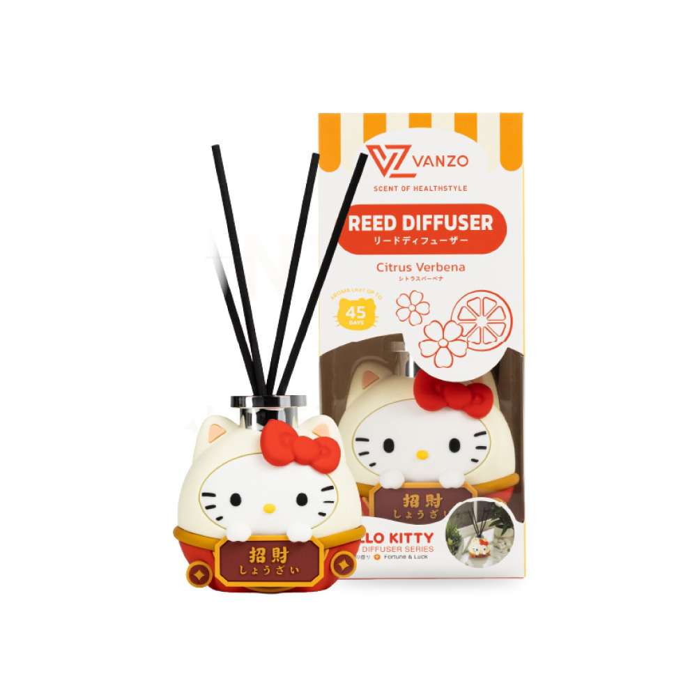 VANZO Hello Kitty Reed Diffuser 120ml for Pewangi Rumah, Pewangi Bilik, Vanzo Reed Diffuser