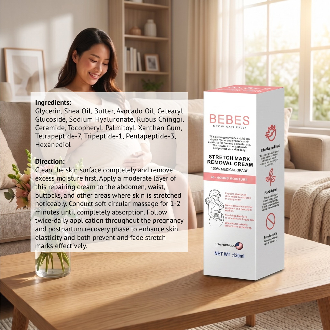 BEBES Stretch Mark Cream 120ml for Cream Stretch Mark, Stretch Mark Lotion