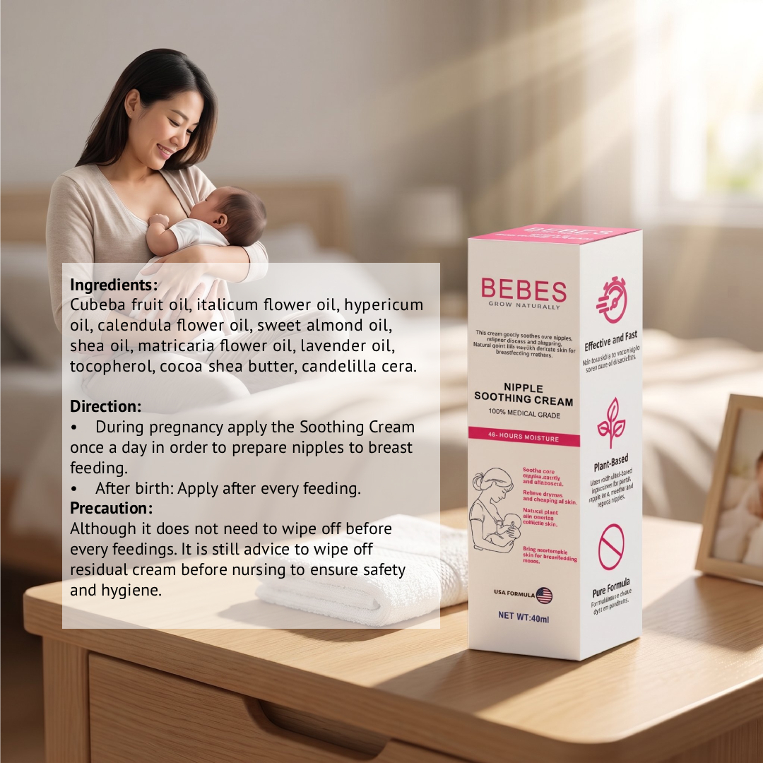 BEBES Nipple Soothing Cream 40ml for Breastfeeding Cream, Nipple Balm, Nursing Cream