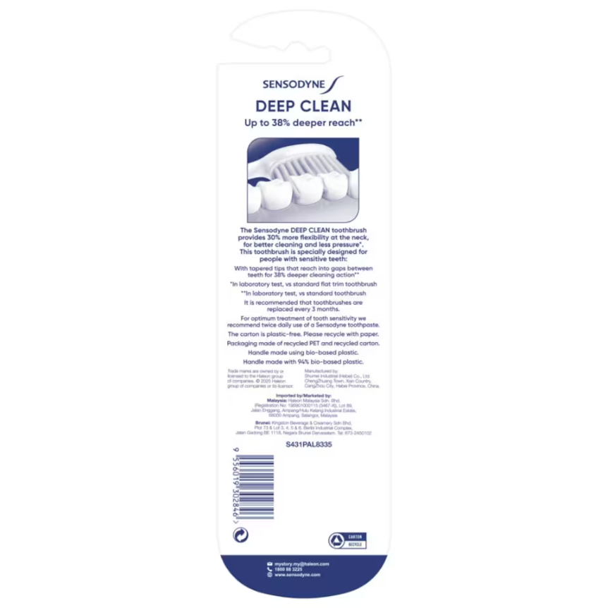 SENSODYNE DEEP CLEAN TOOTHBRUSH SOFT 3'S
