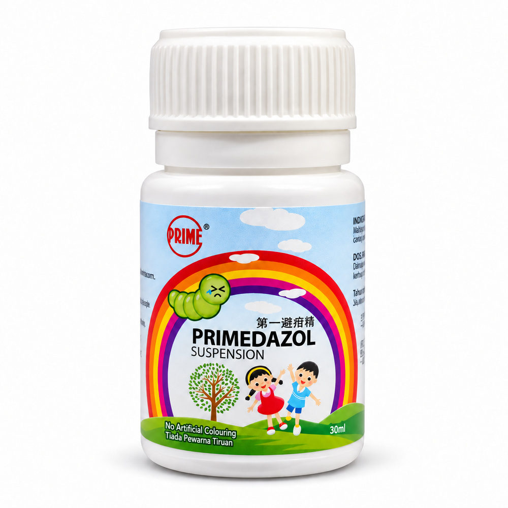 PRIMEDAZOLE Suspension 30ml for Deworming, Ubat Cacing with Mebendazole