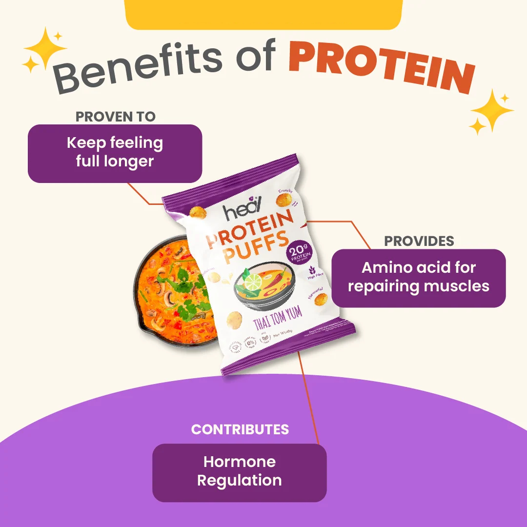 HEAL Protein Puff 48g (Sour Cream, Tom Yum, Nasi Lemak, Sichuan) for Soy Protein Puffs