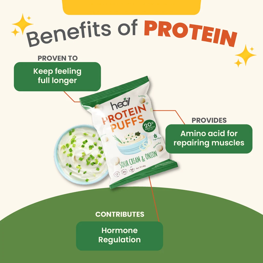 HEAL Protein Puff 48g (Sour Cream, Tom Yum, Nasi Lemak, Sichuan) for Soy Protein Puffs
