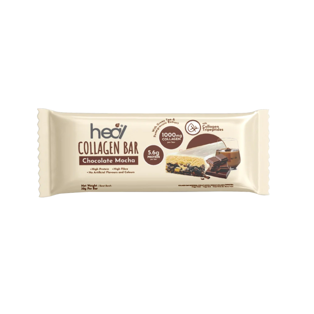 HEAL Collagen Bar 30g (Chocolate Mocha / Glowy Peach Tea) for Bar Kolagen, Snek Kolagen