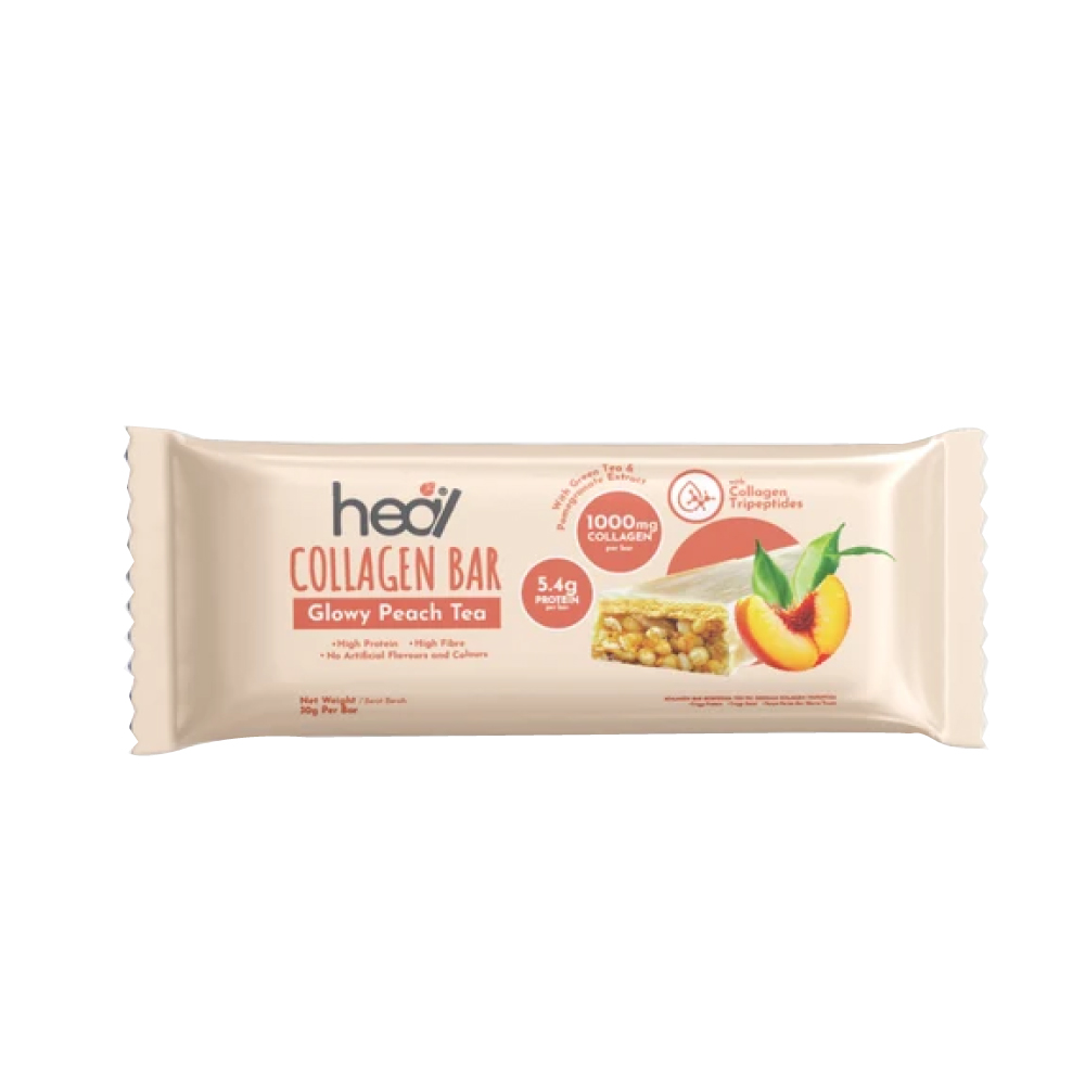 HEAL Collagen Bar 30g (Chocolate Mocha / Glowy Peach Tea) for Bar Kolagen, Snek Kolagen