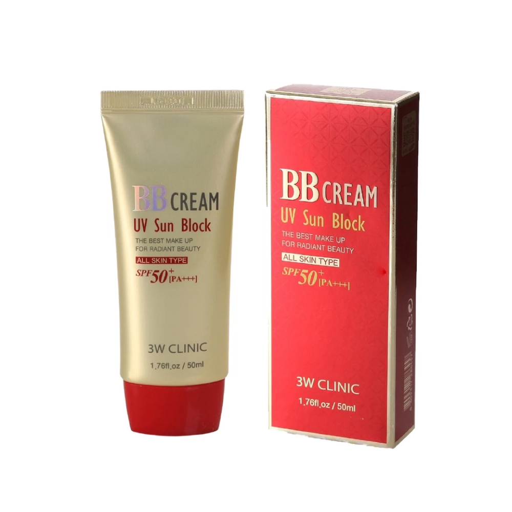 3W CLINIC BB Cream UV Sunblock 50ml for 3w Sunscreen, 3w Sunblock, Krim BB Muka