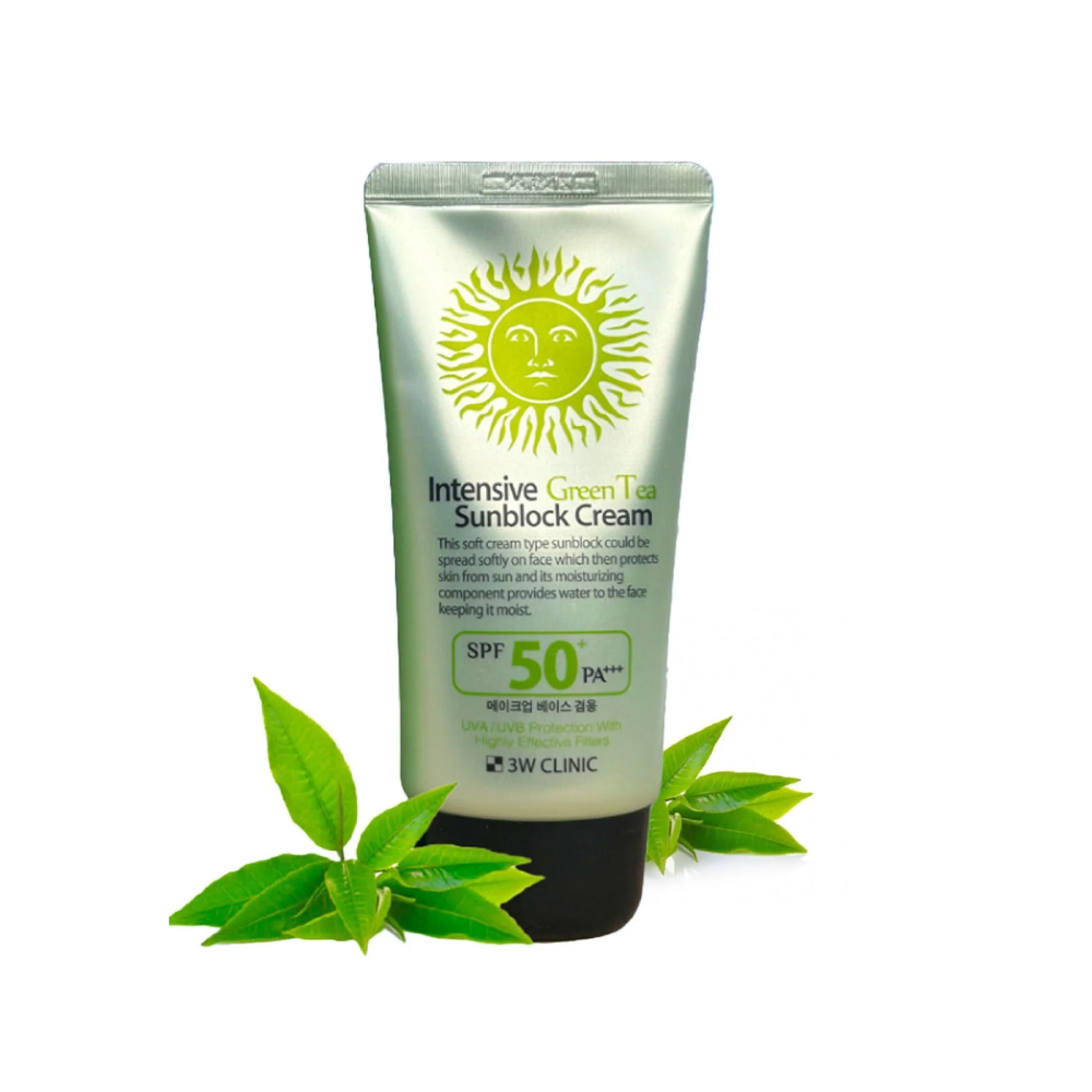 3W CLINIC Intensive Green Tea Sunblock Cream 70ml for 3w Sunscreen, 3w Sunblock