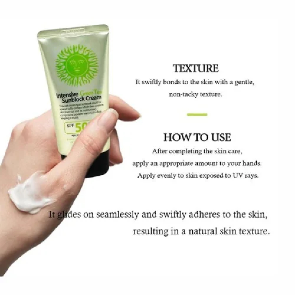 3W CLINIC Intensive Green Tea Sunblock Cream 70ml for 3w Sunscreen, 3w Sunblock