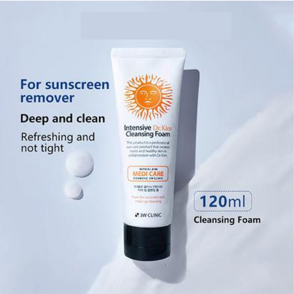3W CLINIC Intensive Dr Kim Cleansing Foam 120ml for 3w Face Wash, Pencuci Muka 3w