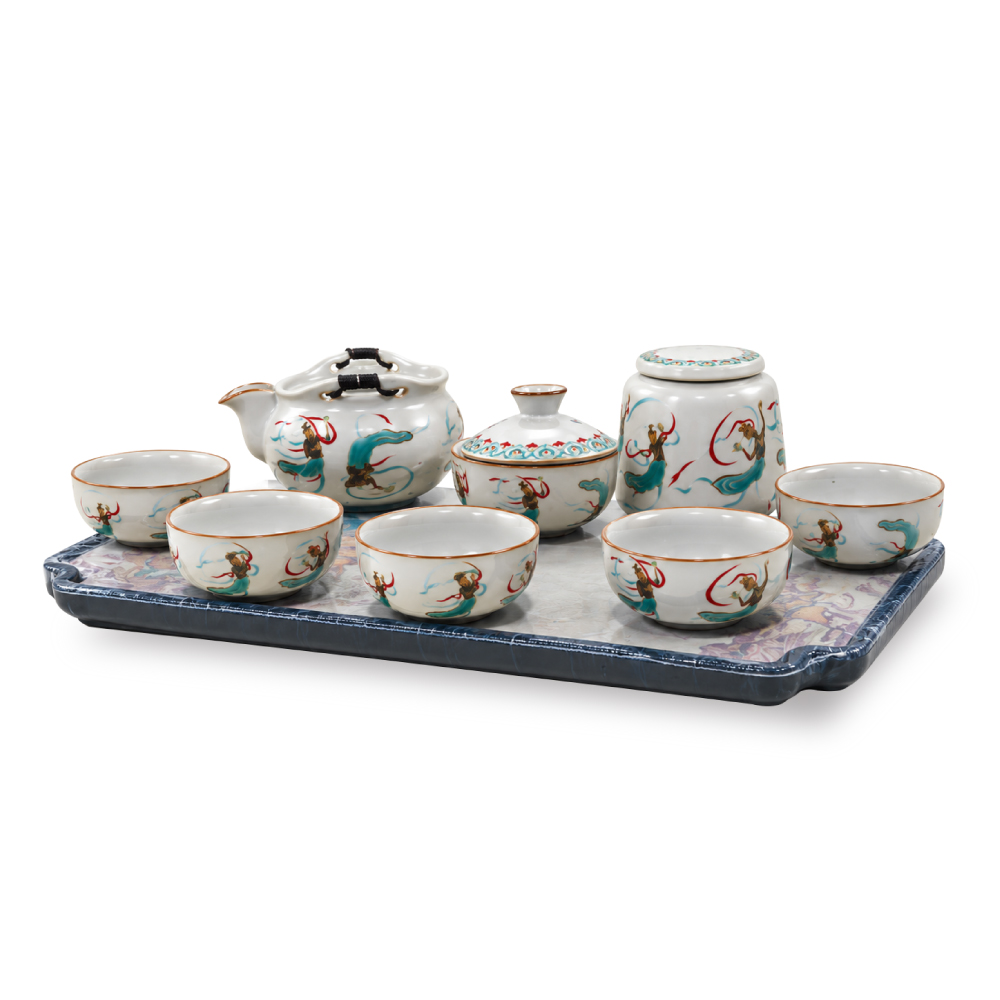 BIOFIZZ Chinese Tea Set with Case for Tea Gift Set, Set Teko Teh, Portable Tea Set