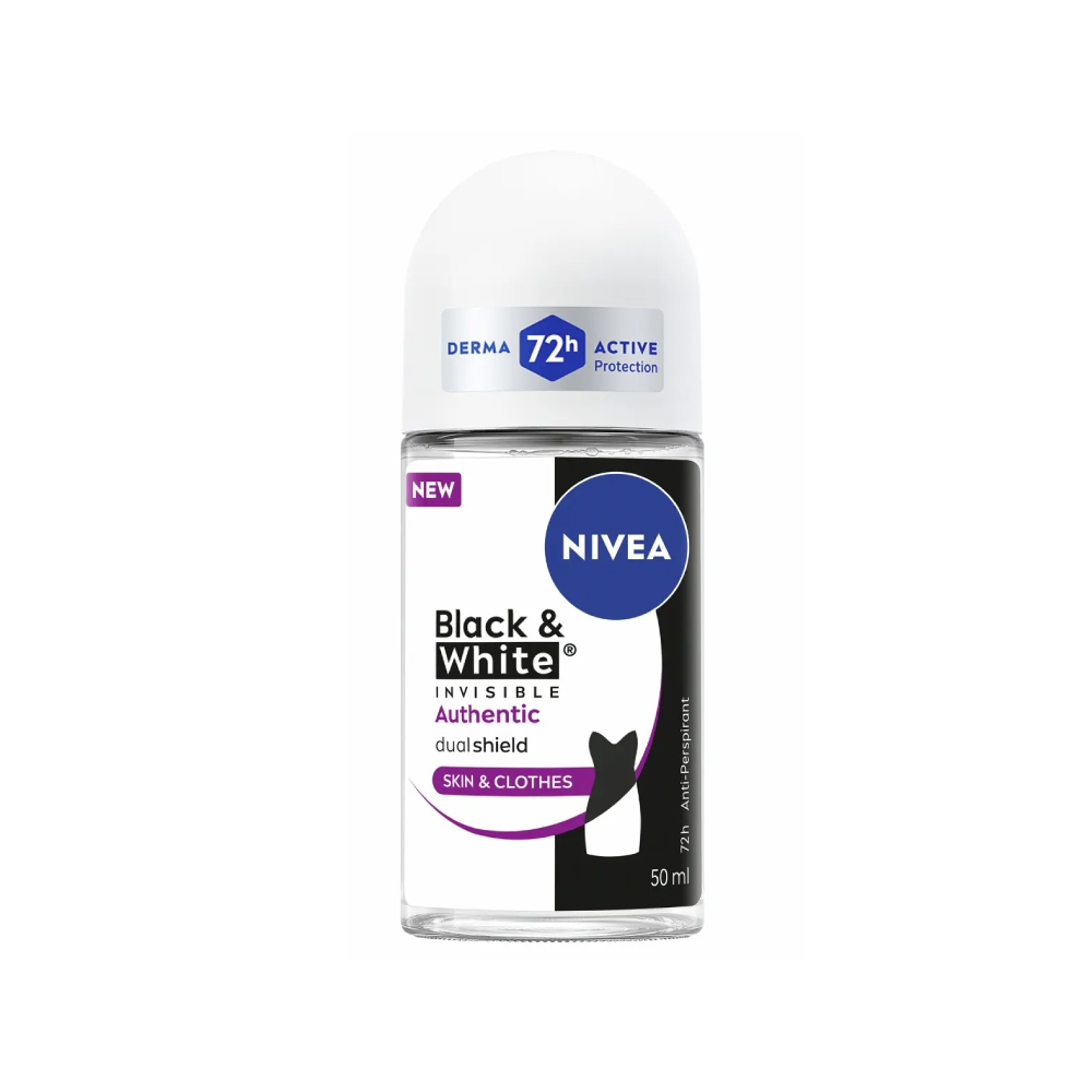 NIVEA Deodorant Black & White Authentic 50ml (1's / 2's) for Deodorant Roll, Nivea Deodorant